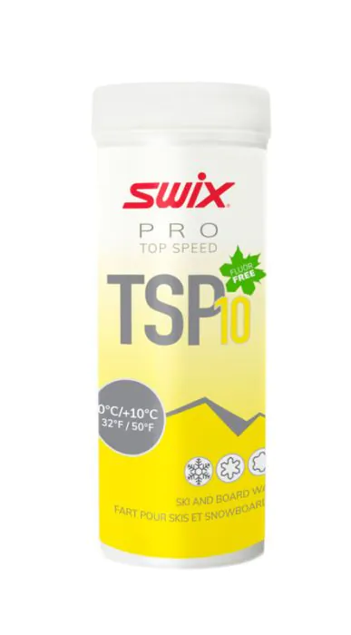 SWIX TSP10-4 Top Speed Yellow Powder +10°0°C, 40g | Skiwax Europe